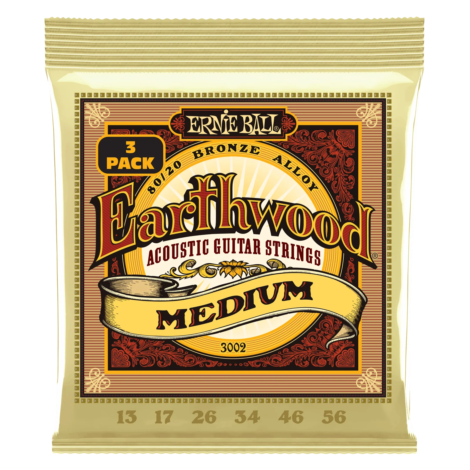 Ernie Ball Medium Earthwood 80/20 Bronze Acoustic Guitar Strings