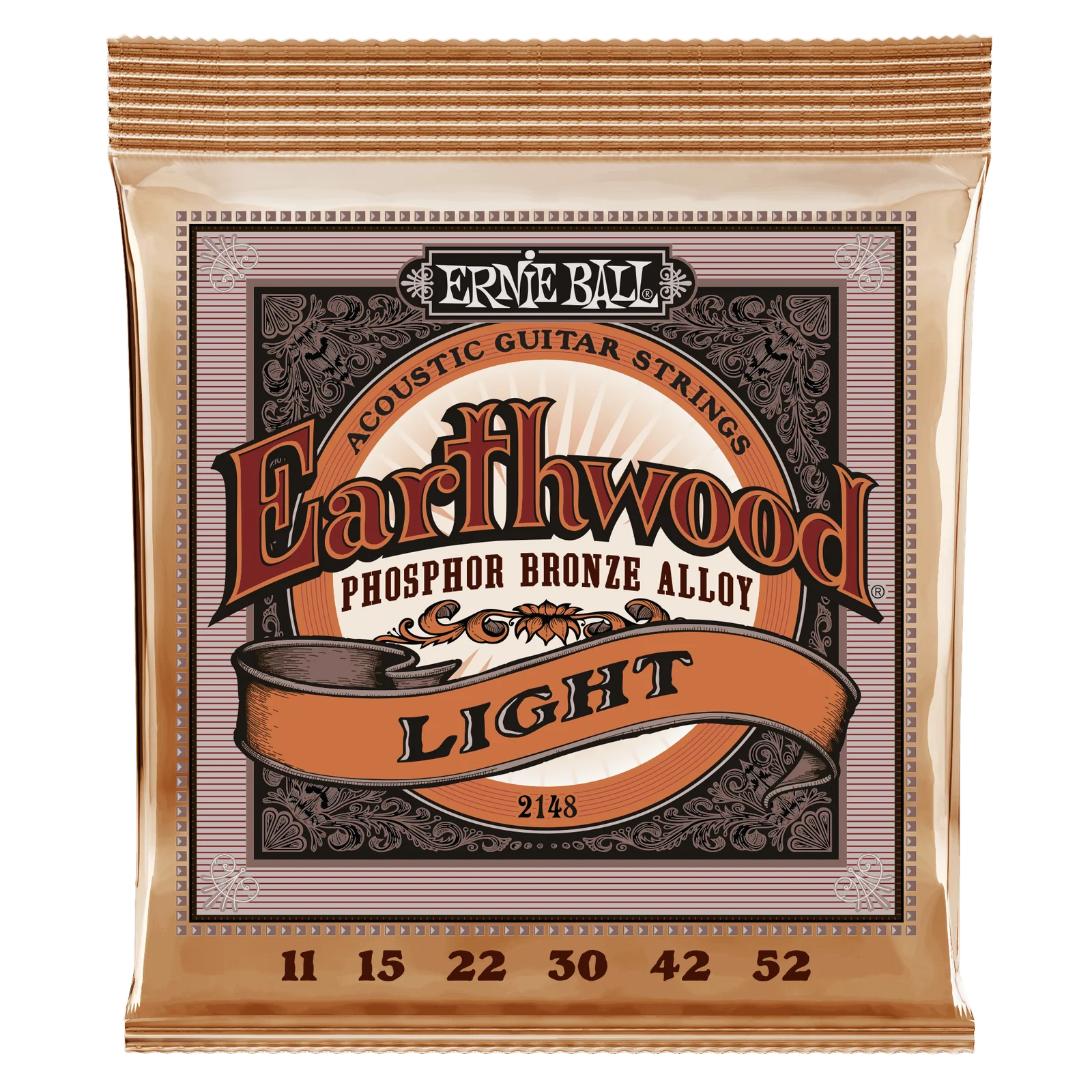 Ernie Ball 2148 Earthwood Phosphor Bronze Acoustic Strings 11-52