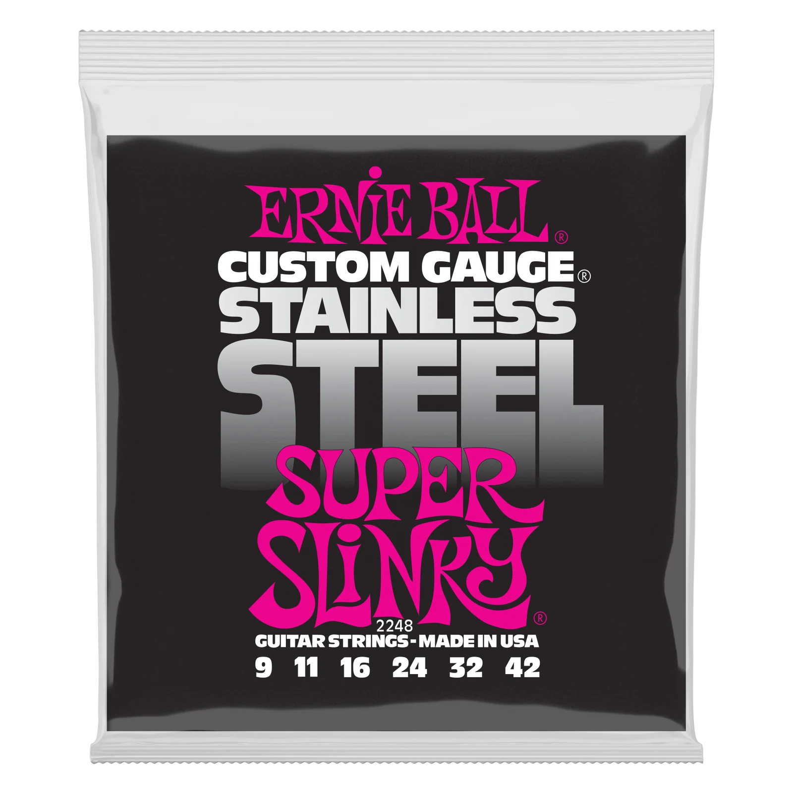 Ernie Ball 2248 Stainless Steel Super Slinky Electric Guitar Strings