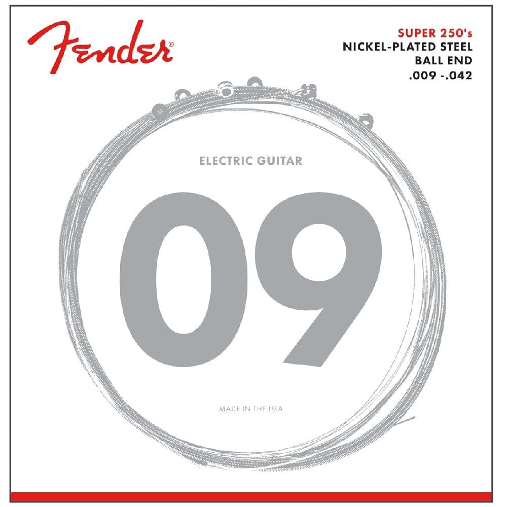 Fender 250L Super 250 Nickel-Plated Steel, Electric Guitar Strings - Light - 0.09-0.42